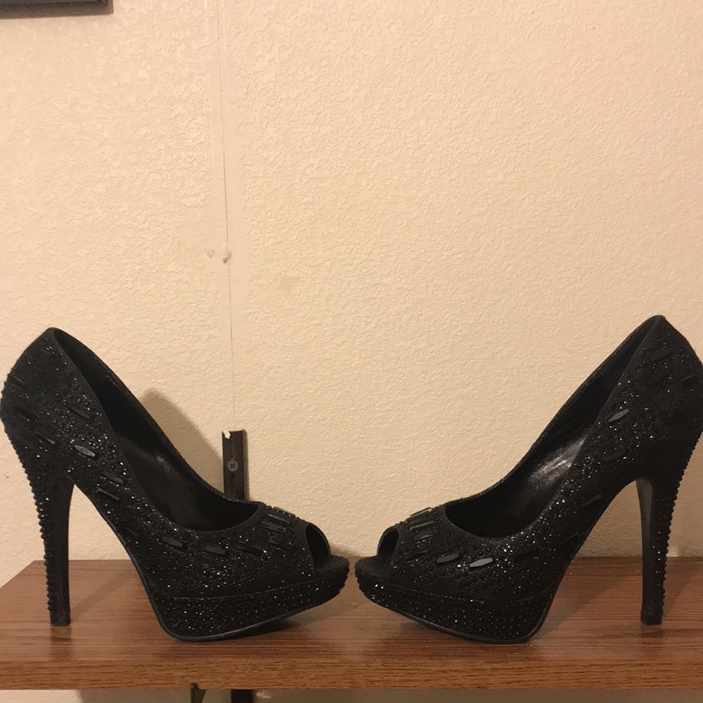 Womens black high heel size 7 - Picture 2 of 6